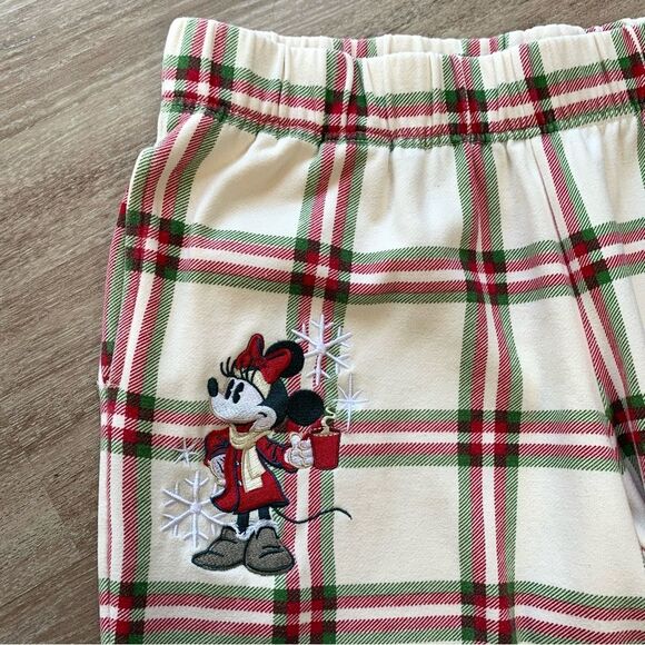 Disney Parks Minnie Mouse Plaid Holiday Christmas Pajama Bottoms Size Large - Picture 2 of 6